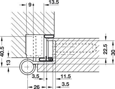 Preview: Objekttürband Edelstahl matt VX 7939/160 für gefälzte Objekttüren bis 200 kg Simonswerk mit Stiftsicherung